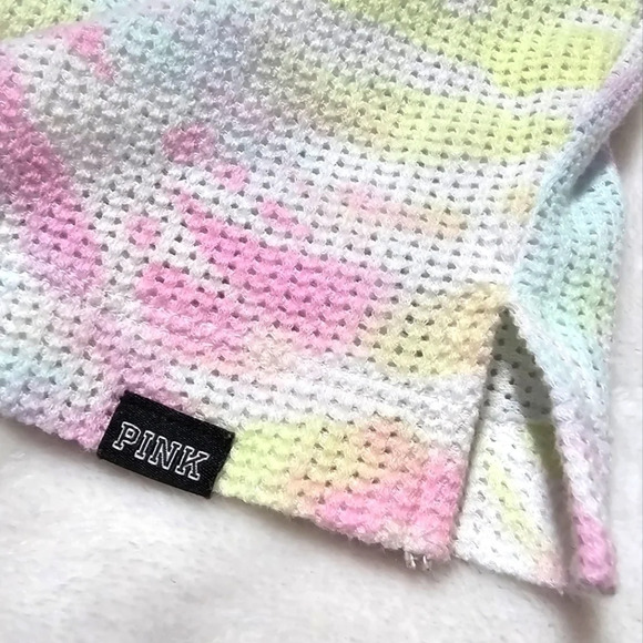 Pink by Victoria's Secret Cropped Cotton Mesh Tie-Dye Beach Cover Up, EUC! - Picture 10 of 10